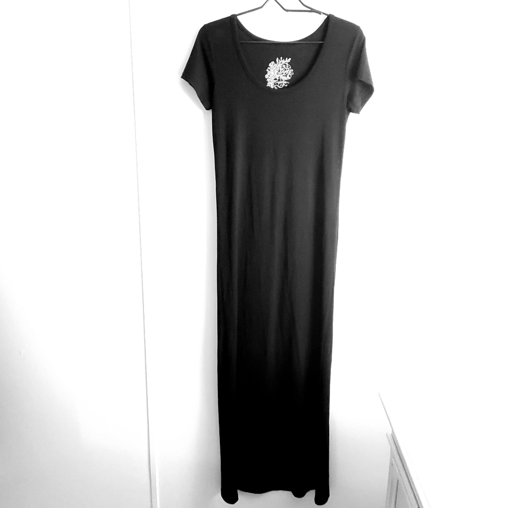 Womens Juniors Maxi Dress Casual Short Sleeve Large